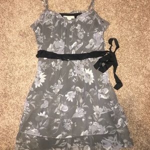 Grey Floral Flow-y Dress